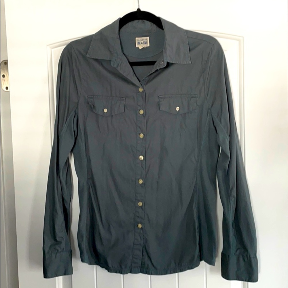 Converse One Star roll sleeve button down shirt